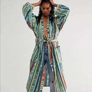 UNWORN | Free People Mercado Stripe Kimono In Blue/Combo